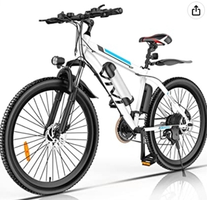 lot 5005 image: VIVI Electric Bike Electric Mountain Bike 26 Electric Bicycles for Adults, 350W Motor Ebike with Removable 36V Lithium-Ion Battery and 21 Speed Gears-20MPH & 50 Miles E-Bikes Adults Retail $599.99