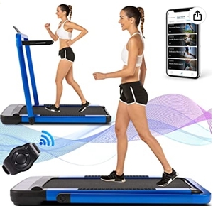 lot 50001 image: ANCHEER 2 in 1 Folding Treadmill,Under Desk Electric Treadmills for Home,Installation-Free with Remote Control,APP and Acrylic Touchscreen, Walking Jogging Running Machine for Family & Office Use Retail $399.99