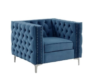 lot 50005 image: Blue Modern Accent Chair with Deep Dutch Velvet by Morden Fort Retail $449.99