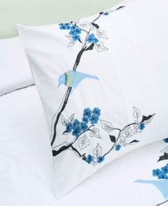 lot 10115 image: Superior Cherry Garden 100% Cotton 3Pc Duvet Set - FullQueen - Coral