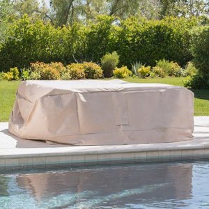 lot 10149 image: Shield Outdoor Waterproof Fabric Chat Set Patio Cover by Christopher Knight Home- Retail$94.49