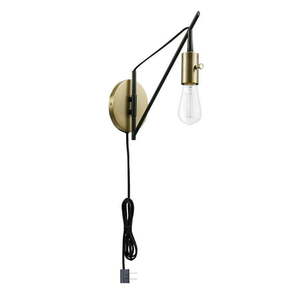 lot 10177 image: Globe Electric Exeter 1-Light Bronze Plug-In or Hardwire Swing Arm Wall Sconce 51343