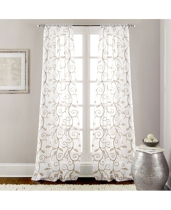 lot 10186 image: 2 Pack 37 x 84 Embroidered Sheet Panel Curtains