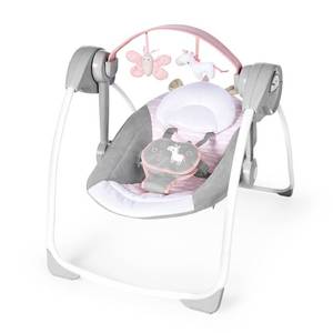 lot 2392 image: Ingenuity Comfort 2 Go Compact Portable Baby Swing with Music - Flora