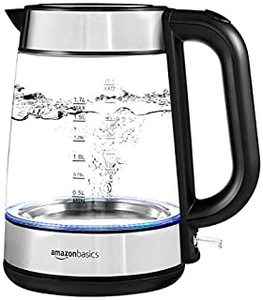 lot 10243 image: Basics Electric Glass and Steel Kettle - 17-Liter, Silver And Black, 10 H