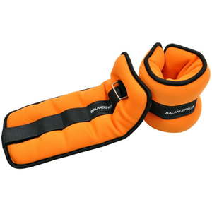 lot 10244 image: BalanceFrom Fully Adjustable Ankle Wrist Arm Leg Weights, 10 lbs Pair, Orange