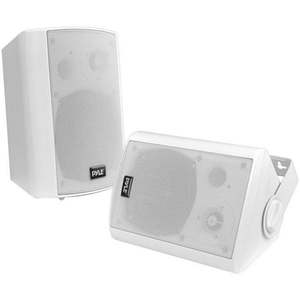 lot 10338 image: Pyle PDWR61BTWT Bluetooth Indoor Outdoor 6.5 inch Speaker System White (2 Pack)