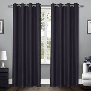 lot 10248 image: Exclusive Home Curtains Loha Linen Grommet Top Curtain Panel Pair 54x108 Peacoat Blue