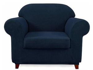 lot 60 image: Subrtex Home Decor 2 Piece Chair Slipcover, Grayish Blue