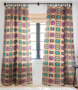 lot 2310 image: Viviana Gonzalez Psychedelic Pattern Curtain Panels