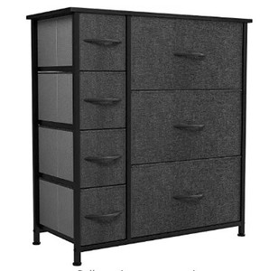 lot 2314 image: YitaHome Storage Cabinet with Grey Fabric Stroage Bins