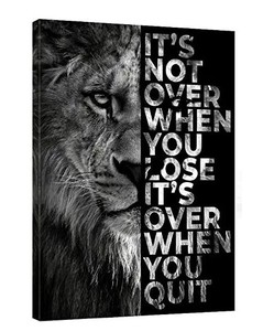 lot 67 image: Inspirational Lion Canvas Print, 23.5x15.5