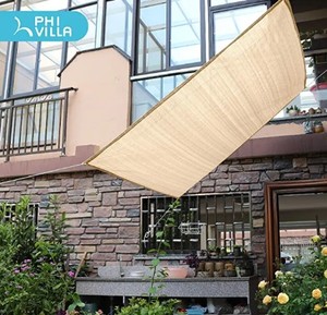 lot 80 image: PHI VILLA Rectangular Sun Shade Sail, 8x12, Brown