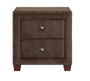 lot 10026 image: Nathaniel Home Upholstered Night Stand Brown
