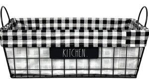 lot 10224 image: Rae Dunn Metal Lined KitchenPantry Basket