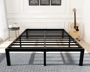 lot 10165 image: 45MinST Heavy Duty Steel Platform Bed Frame Size Queen Black