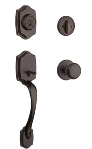 lot 10240 image: Kwikset Belleview Sgl Cyl Handleset with Cove Knob in VB