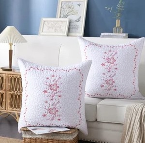 lot 10347 image: MarCielo King 2pk Sham WhiteRed