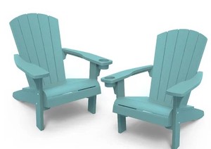 lot 10074 image: 2 Blue Keter Lawn Chairs - Retail $299.98
