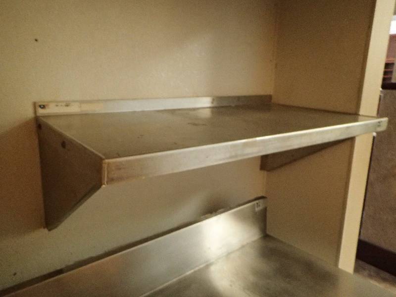 lot 2048 image: 36 Fully Stainless Wall Mounted Shelf