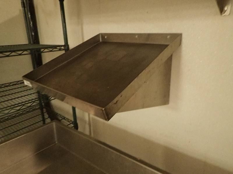 lot 2050 image: 21 Fully Stainless Wall Mounted Shelf