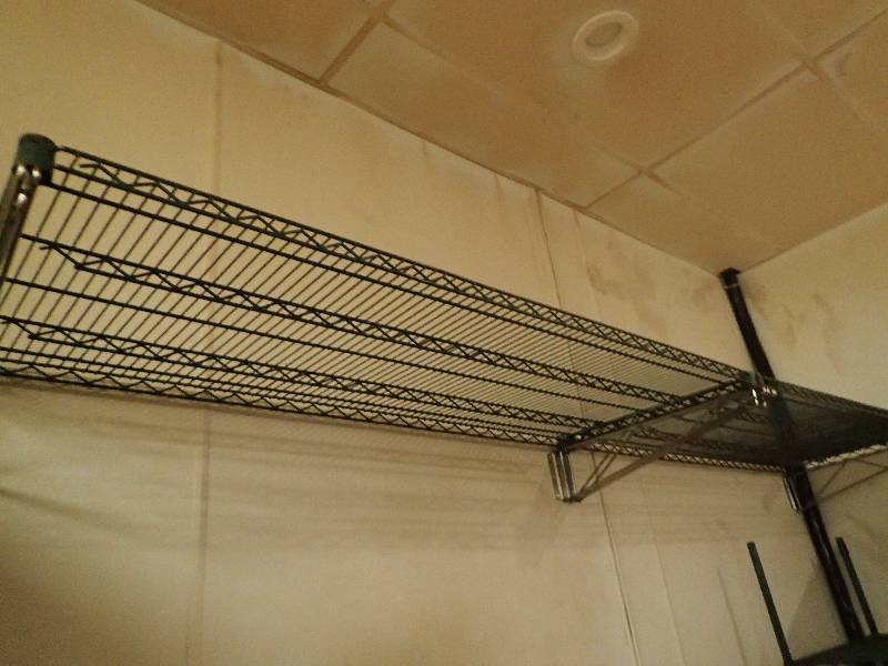lot 2055 image: (2) Metal Wire Wall Mounted Storage Shelves