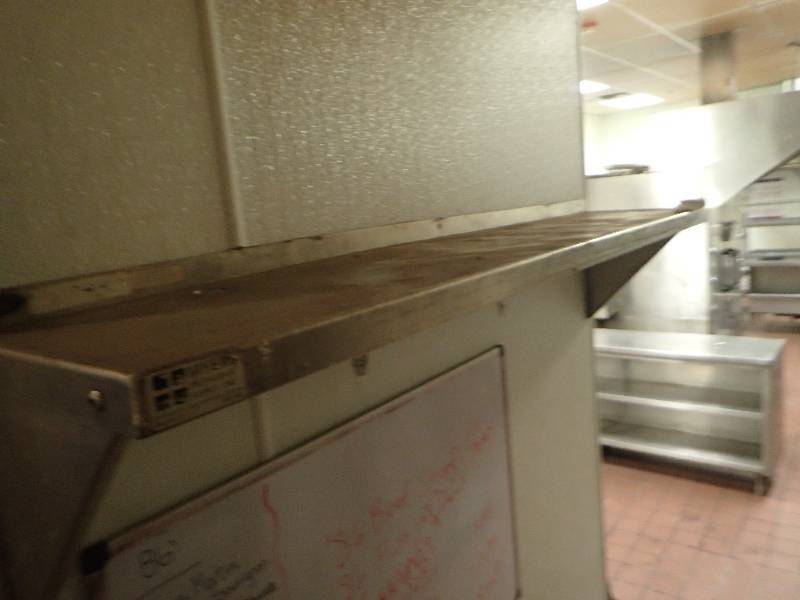lot 2057 image: 60 Fully Stainless Wall Mounted Shelf