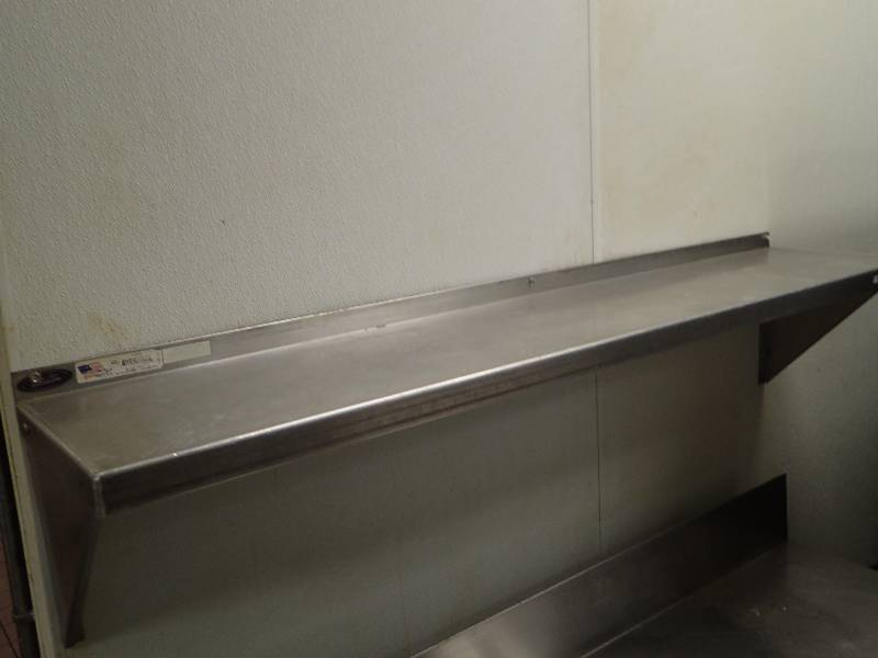 lot 2082 image: 60 Fully Stainless Wall Mounted Shelf