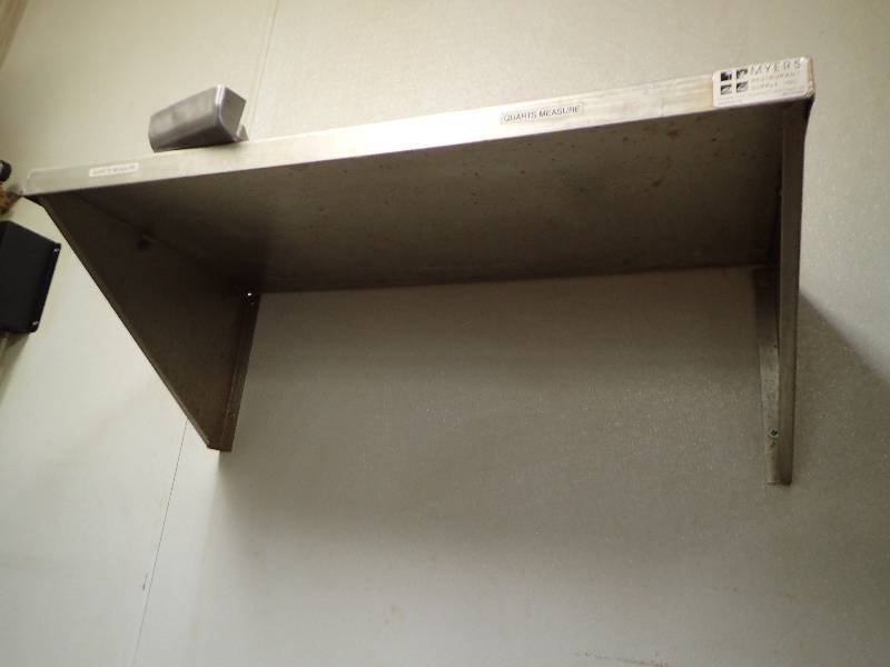 lot 2102 image: 36 Fully Stainless Wall Mounted Shelf