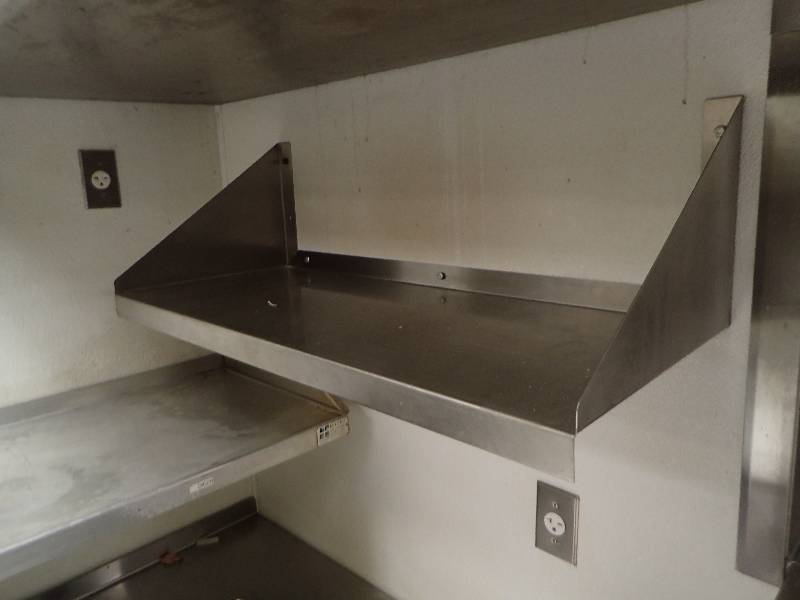 lot 2112 image: 34 Fully Stainless Wall Mounted Shelf