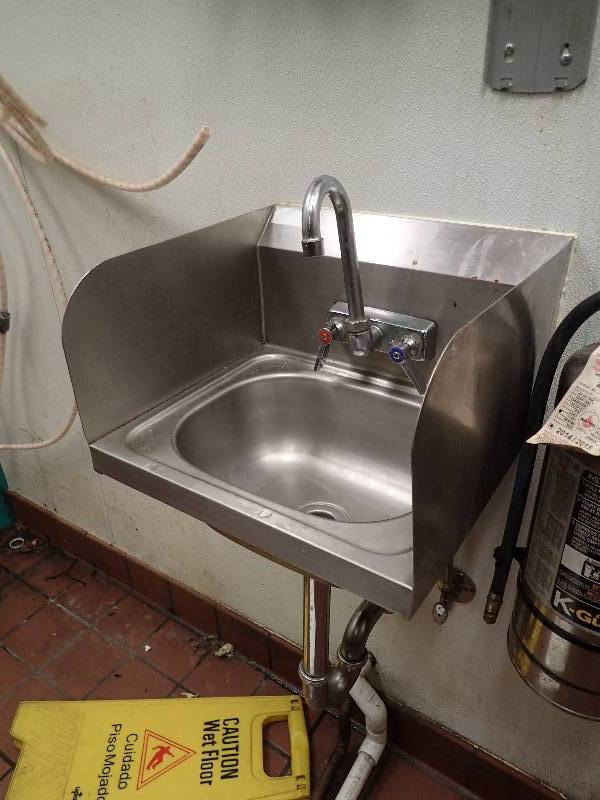 lot 2132 image: Fully Stainless Hand Washing Sink