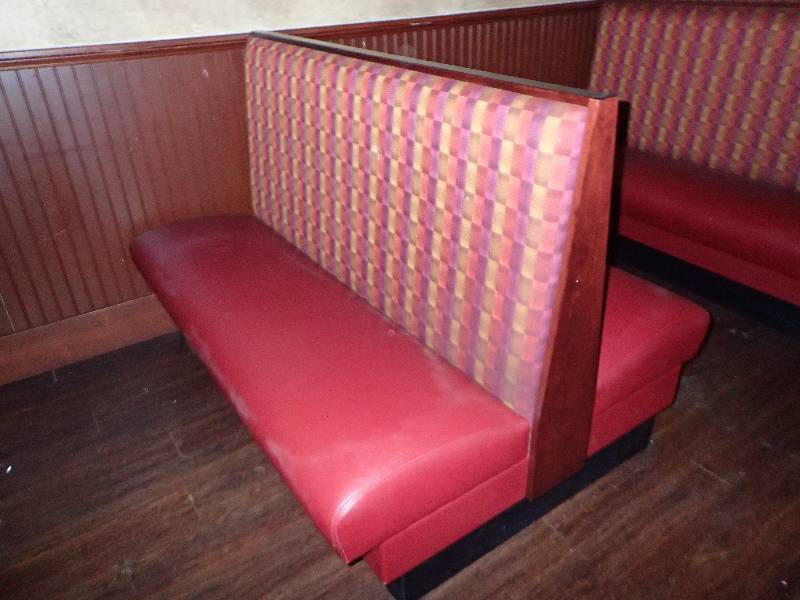 lot 2175 image: 60 Dark Vinyl Padded Single Booth Seat