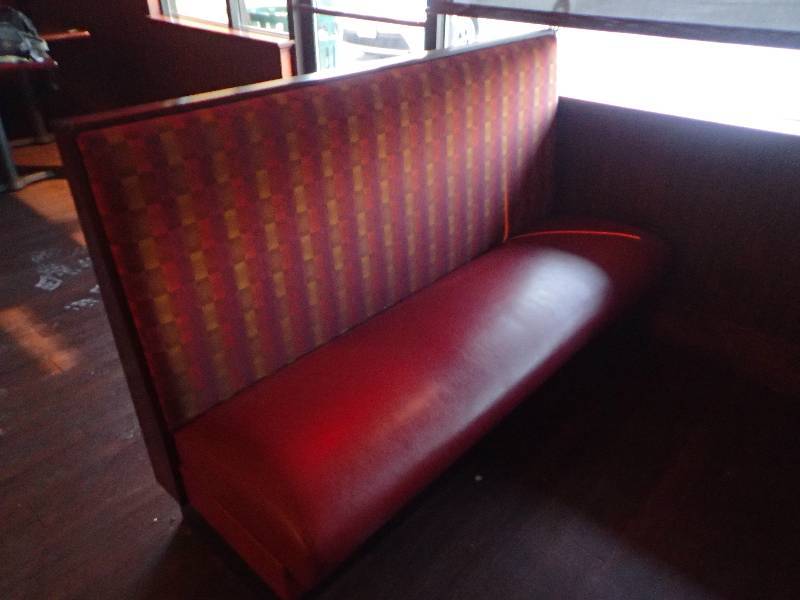 lot 2181 image: 66 Dark Vinyl Padded Single Booth Seat
