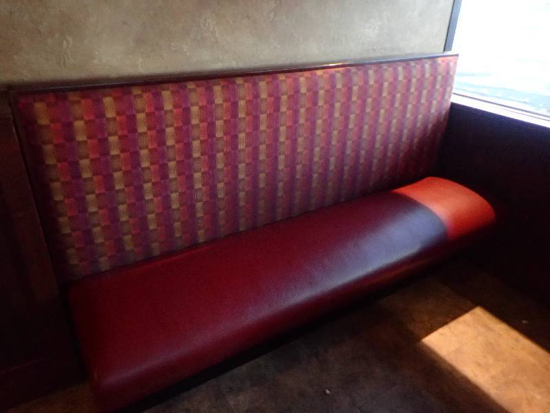 lot 2186 image: 80 Dark Vinyl Padded Single Booth Seating