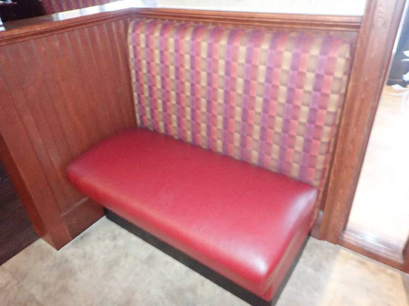 lot 2188 image: 42 Dark Vinyl Padded Single Booth Seating