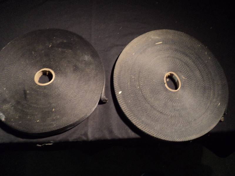 lot 5016 image: (2) ct. lot black webbed strap, 1 x 100 yards long