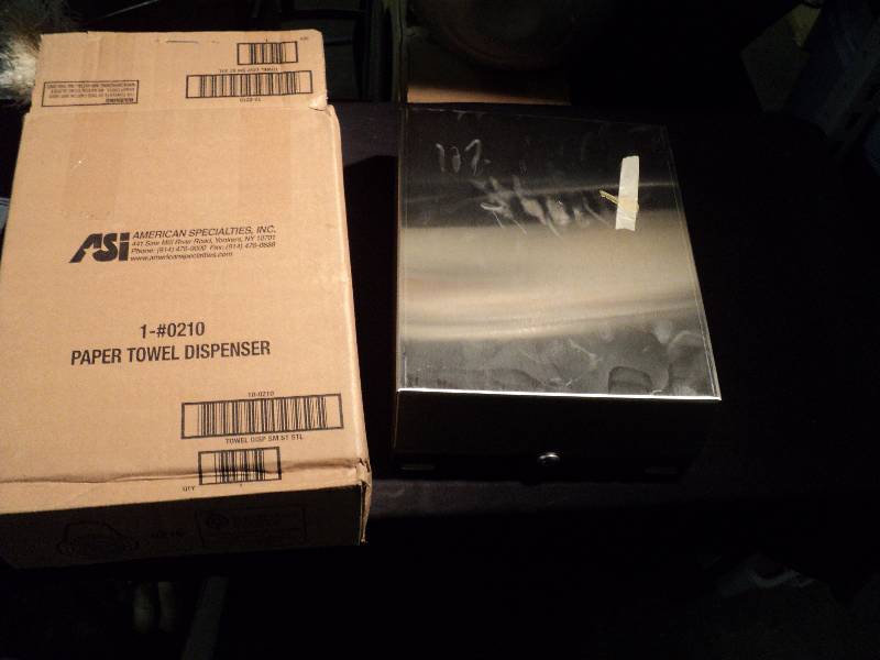 lot 5051 image: ASI Paper towel dispenser, stainless Steel with key 1-0210