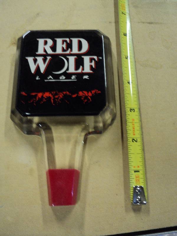 lot 5106 image: (1) Red Wolf Lager Tap Handle