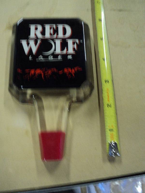 lot 5108 image: (1) Red Wolf Lager Tap Handle