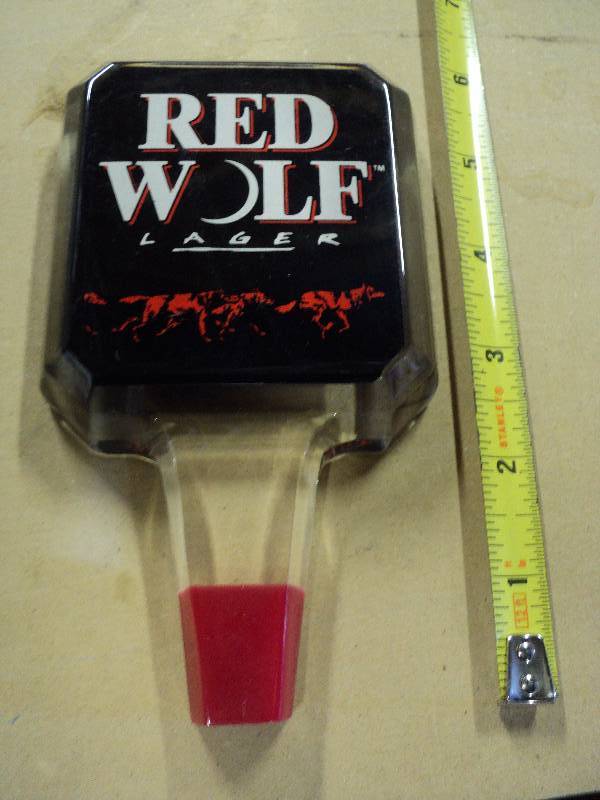 lot 5109 image: (1) Red Wolf Lager Tap Handle