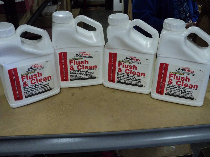 lot 5130 image: (4) ct. lot AC Pro Flush and Clean Solvent Based, each bottle is 128 fl. oz. (3.765 liters)