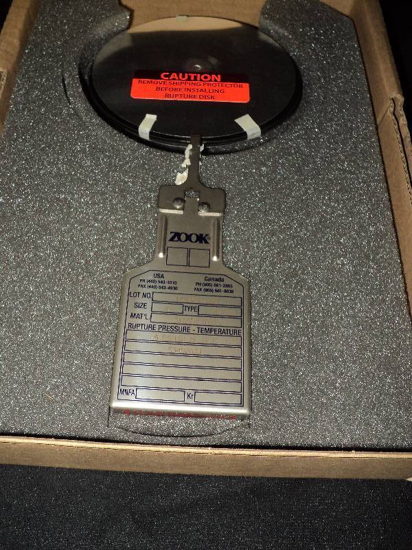 lot 5147 image: (2) ct. lot Zook 4, 5 lb rupture disks