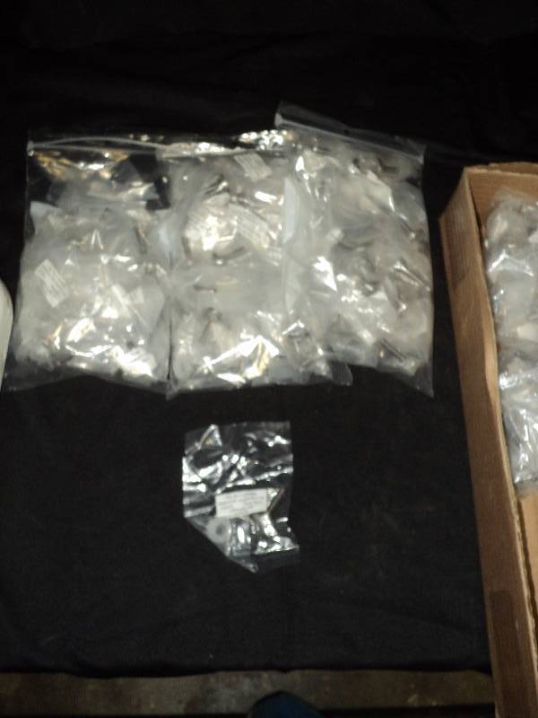 lot 5163 image: (60) ct. lot Stainless Steel Stand-off cap 34, brushed nickle finish