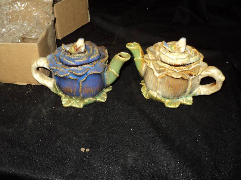 lot 5173 image: (2) ct. lot decorative small floral teapots