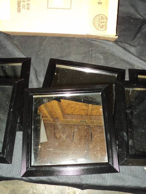 lot 5175 image: (6) ct. lot Blackridge 8 x 8 mirrors with black acrylic frames