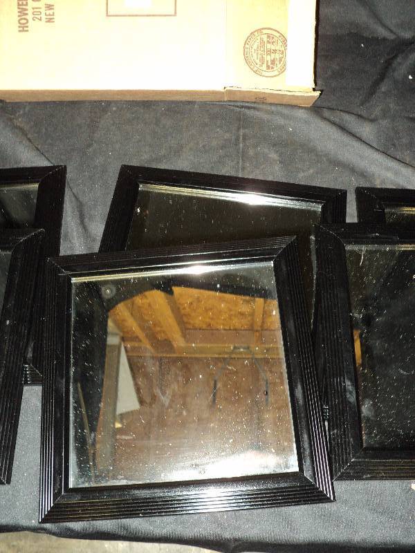 lot 5176 image: (6) ct. lot Blackridge 8 x 8 mirrors with black acrylic frames
