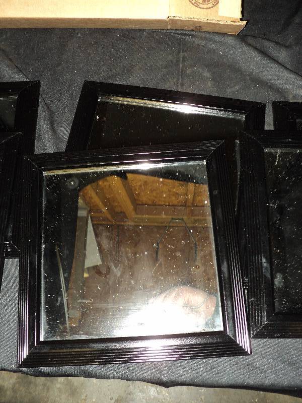 lot 5177 image: (6) ct. lot Blackridge 8 x 8 mirrors with black acrylic frames