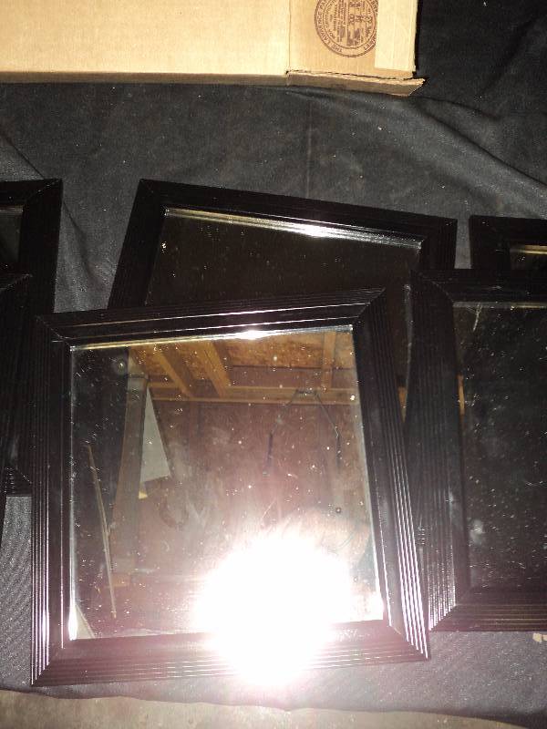 lot 5178 image: (6) ct. lot Blackridge 8 x 8 mirrors with black acrylic frames
