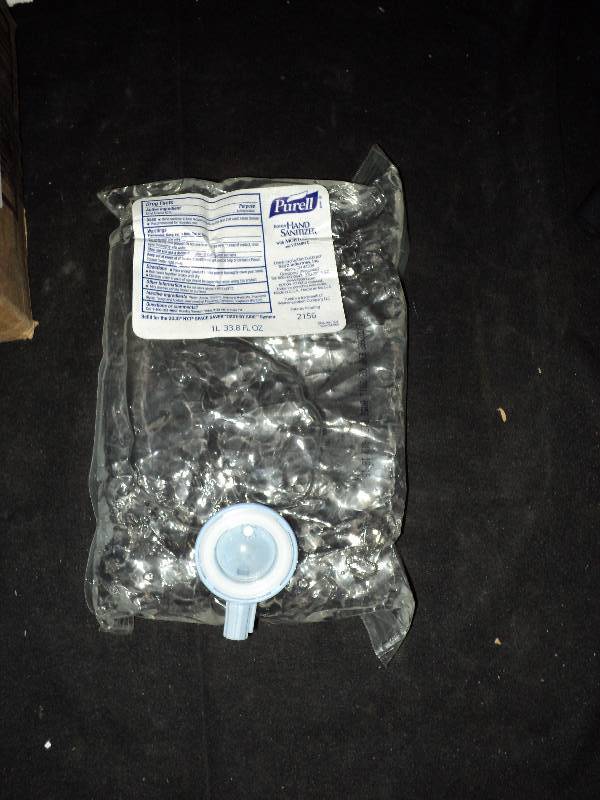 lot 5208 image: (1) case Purell Hand Sanitizer for use with or without dispenser, 4 bags in each case 33.8 fl. oz. size bags