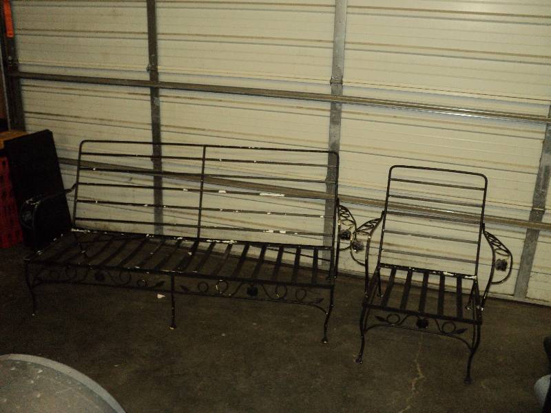 lot 5234 image: Patio Couch and Chair, Metal
